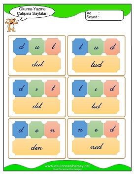 d sesi Hece Kartları